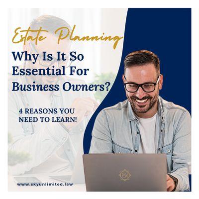 4 reasons why your business needs estate planning.
 bit.ly/4reasonswhyestateplanningissoessentialforbusinessowners