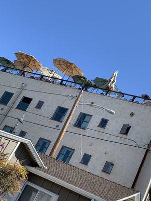 Rooftop patio.