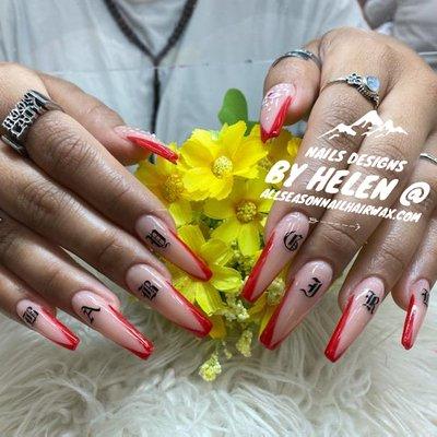 Nails designs by Helen @
AllSeasonNailHairWax.com