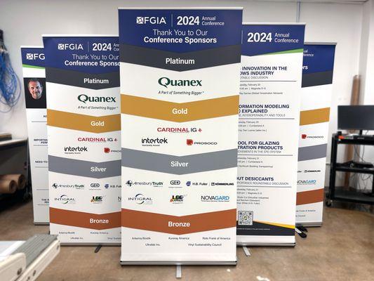 Make a statement on the go with our retractable banners! Portable, professional, and perfect for showcasing your message.