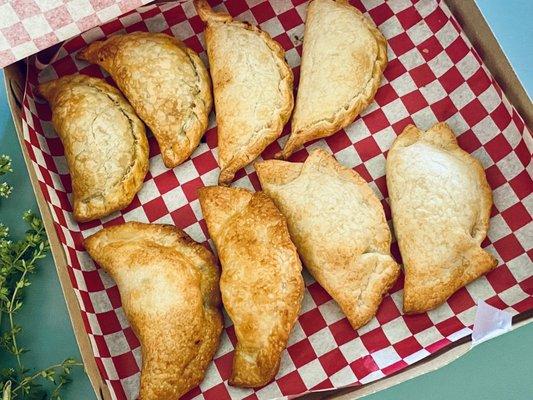 Empanadas -- chicken, beef, spicy chicken, and guava