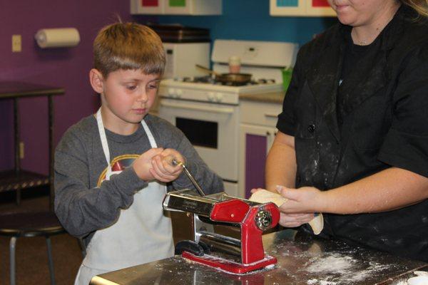 Creating pasta.