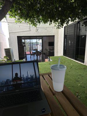 Patio of one of the recovery homes.