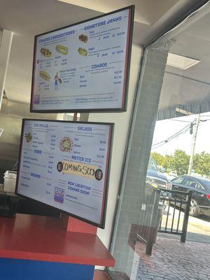 Menu options