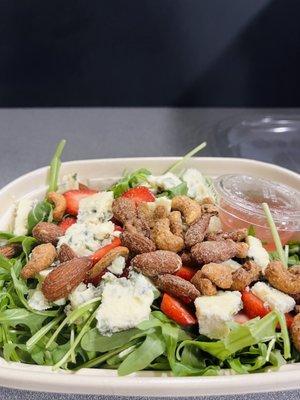 Arugula, strawberry, Rogue Creamery smoky blue cheese salad with vinaigrette - $10