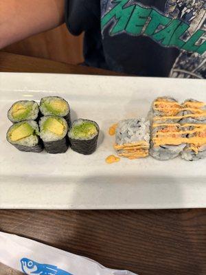 Tokyo and avocado roll