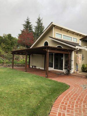 Redwood pergola