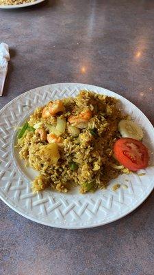 Pineapple Fried Rice With shrimp added