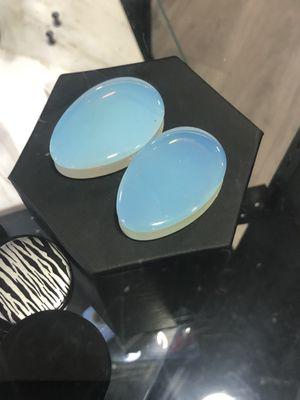 Opal glass ear stretchers