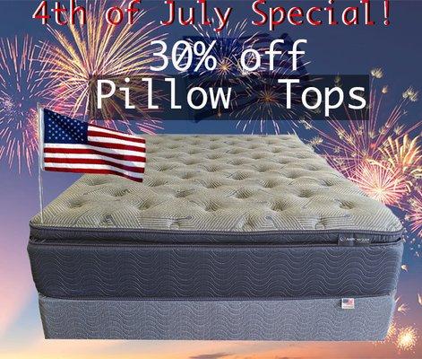 Get any size mattress or set 30 % off . Sale starts 6/29/23 - 7/3/23