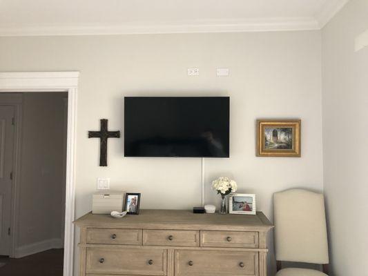 TV mounted in our bedroom