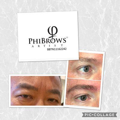 Microblading man eyebrows