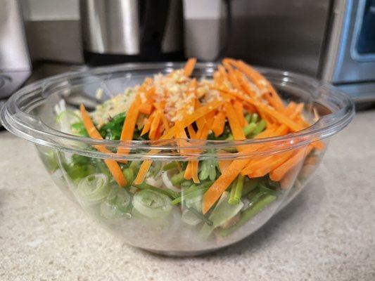 sideways view of my chicken bowl