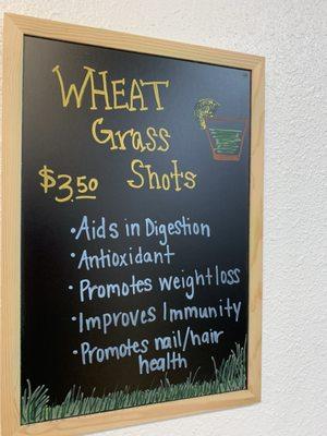 Wheat grass shots