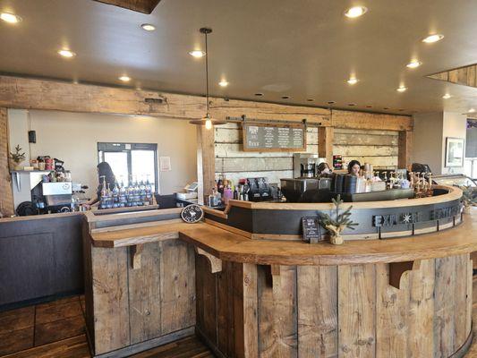 Interior - barista area and drive-thru pickup