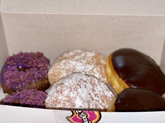 Ube donut, Boston Creme Donut & Bavarian Creme Donut