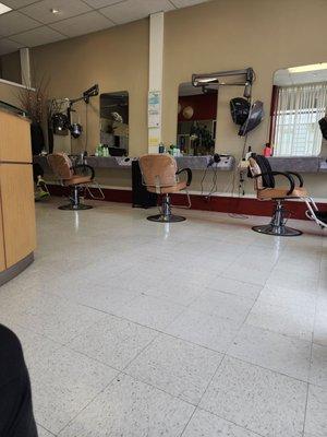 Inside the salon.