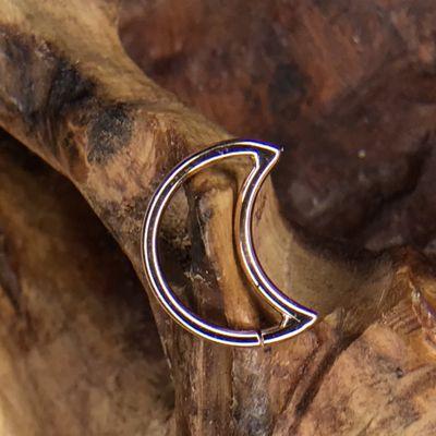 14k rose gold moon for daith piercings made here at the studio.