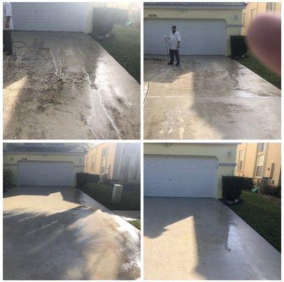 Driveway cleaning in west palm beach Florida. It still amazes me sometimes how a simple cleaning can change a homes apperance.