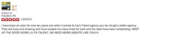 Lily's is a very good agency.