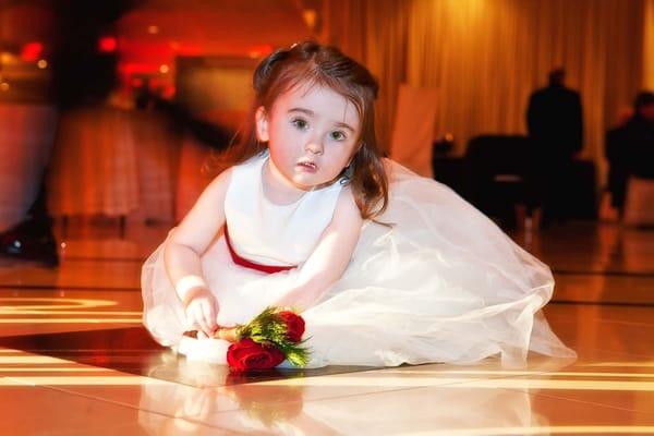 Posing flower girl