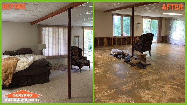 This basement suffered serious mold damage that our expert technicians properly removed, cleaned, and disposed of.