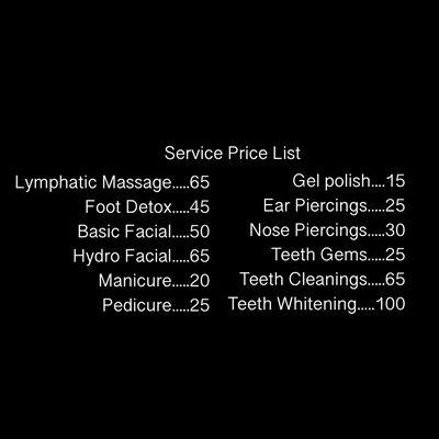 Other services offered... Packages available!