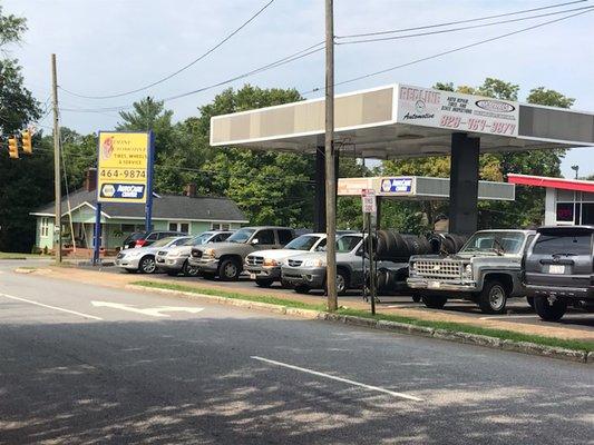 Street view of our automotive repair shop. We've got plenty of parking for customers. Come in for scheduled maintenance!