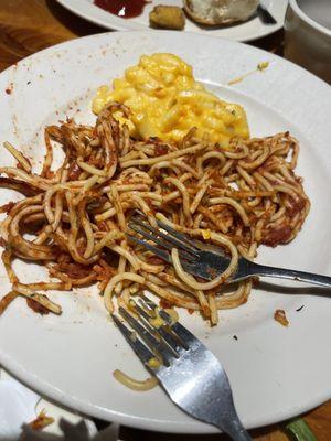 Dry ass spaghetti/ Mac and chesse