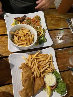 Grilled Snapper and Fish and chips