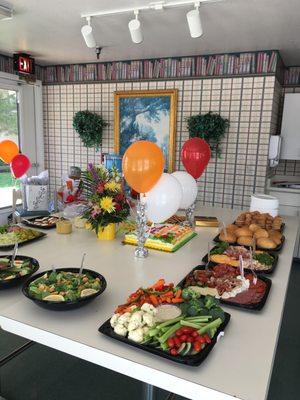 The feast is ready for mom's 92nd birthday bash in the Sun Room at El Jen!.