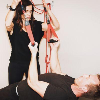 Redcord is a multi suspension body weight exercise and rehabilitation system.