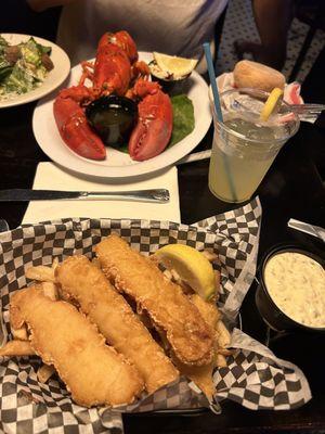 Fish n chips and lobster that was once Alive