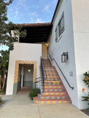 Beautiful tile a la Santa Barbara on exterior