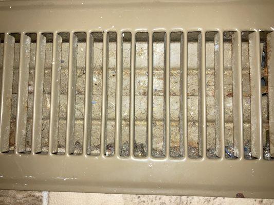 Filthy heat vent