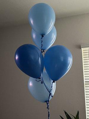 All the left over balloons have shrunken