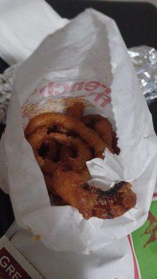 Over cooked onion rings