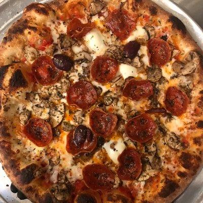 The O.G. featuring Keller's Farms Hot Italian sausage and EZZO Sausage's premium pepperoni. Lean, mean, not to be refused.