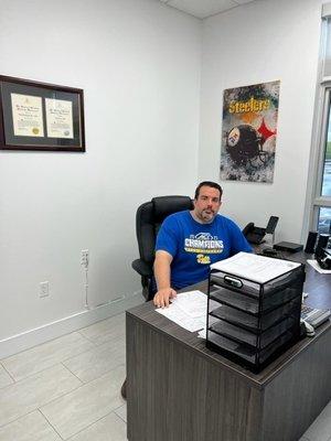 Andy at his office