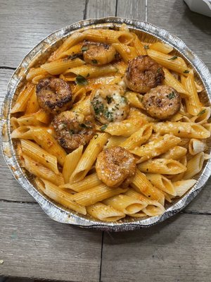 Baked ziti with shrimp