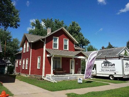 AFTER!  Beautiful new siding.