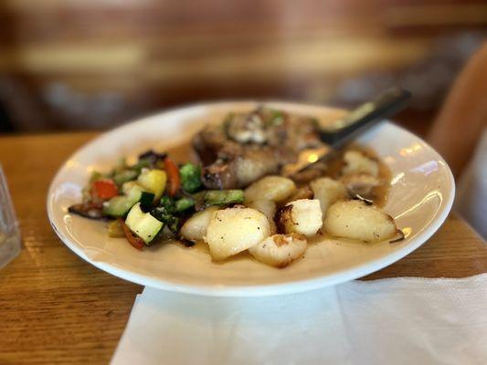 pork chop special with a marsala sauce