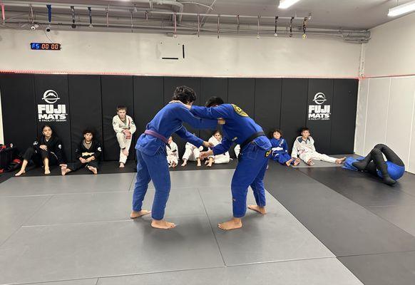 working takedowns in kids class