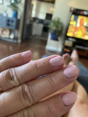 Two hours after manicure