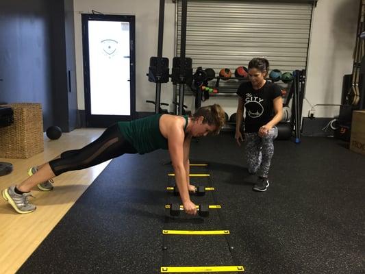 agility ladder drills with clients