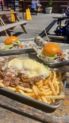 Loaded Philly Fries & Sellwood 3oz sliders