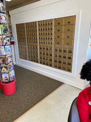 Gold antique mailboxes