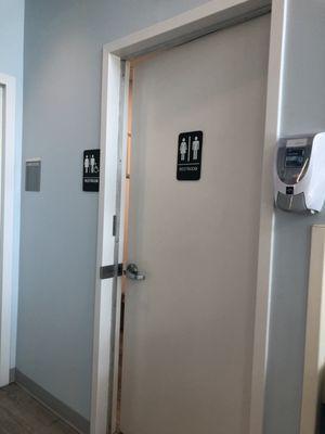 Male Female sign on restroom door