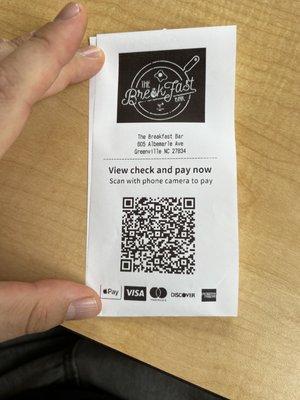 A great and convenient way to pay (by QR code)