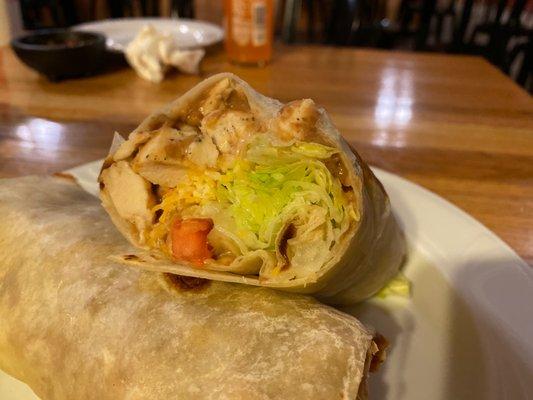 Chicken Burrito, no sides